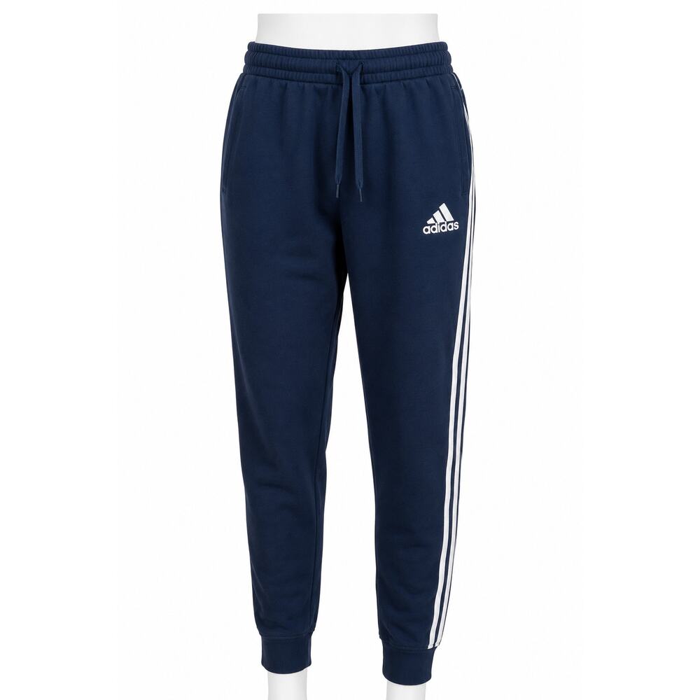 Adidas 3 Stripe Jogger Sweatpants - Navy White - Size L
